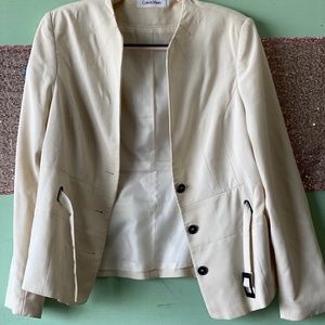 Cream Blazer with belt